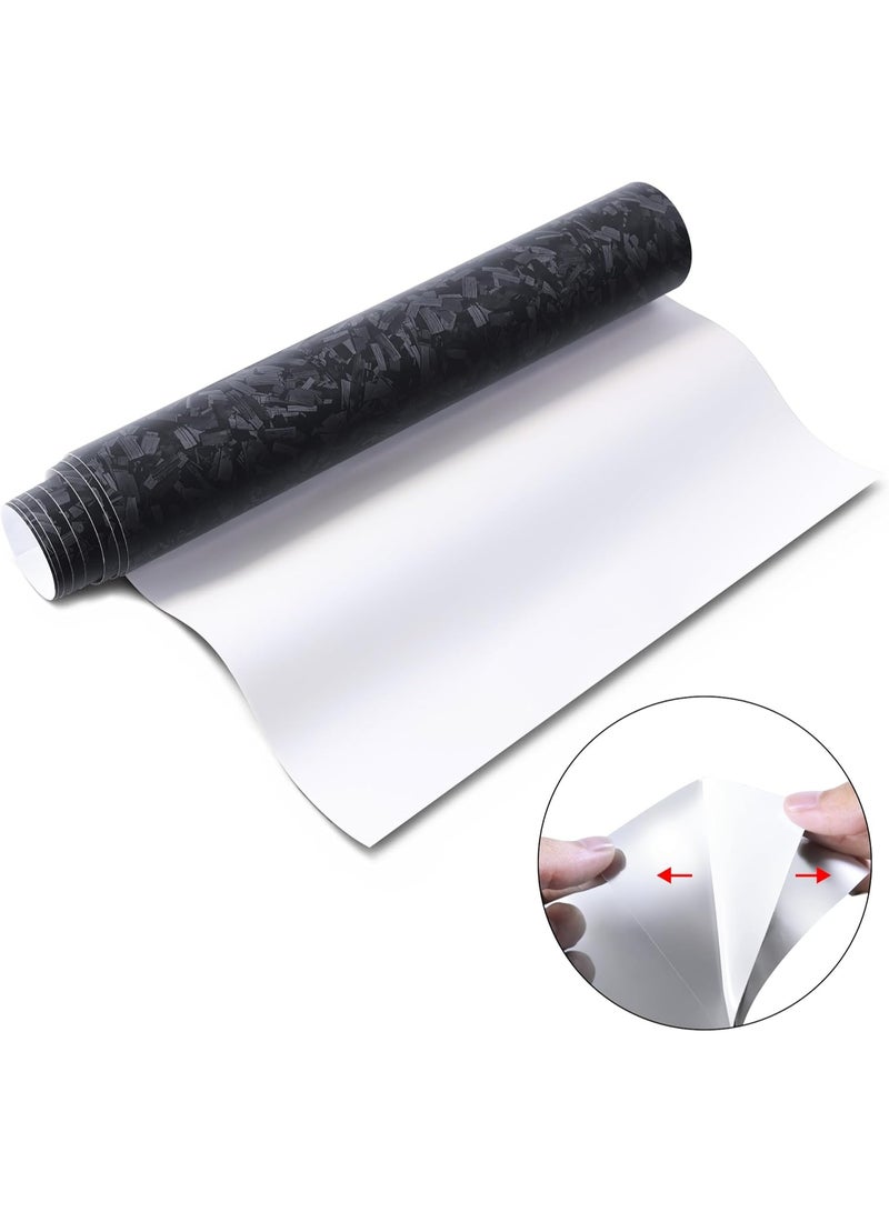 رول لف ليزر الحديد الكربوني الأسود مات، ملصق سيارة بديل مقاوم للشقوق وغير مُحمل بالفقاعات، لف ليزر سيارة ذات لاصق ذاتي عالي الجودة لديكور الداخل والخارج للسيارات بنمط DIY مقاس 1قدم × 10قدم - Image 3